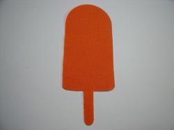 Ice Creamsicle Laser Cut Appliques (Size: With FUSIBLE- 4"H, Color: Orange )