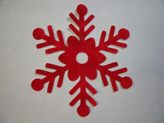 Snowflake Design #4 Laser Cut Appliques (Color: Tonal - Red, Size: 4")