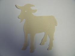Goat laser Cut Appliques (Size: 4"H, Color: Tan/Beige , Direction: Facing left)