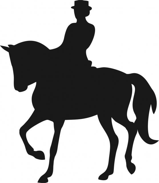 Equestrian Rider Silhouette Laser Cut Appliques (Size: with FUSIBLE - 9"H, Direction: facing left)