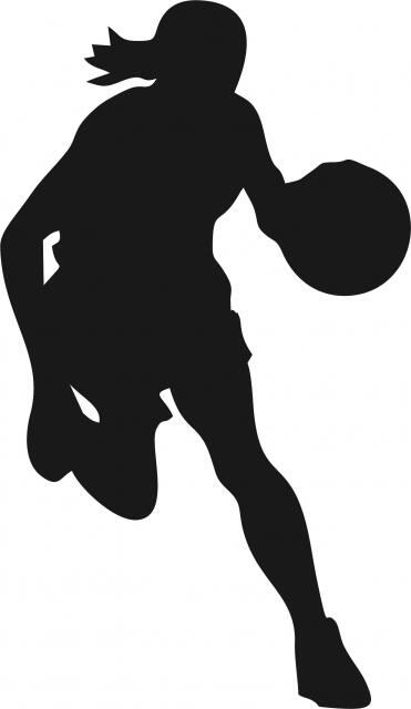 Basketball - Female Silhouette Laser Cut Appliques (Size: 10"H, Direction: facing right)