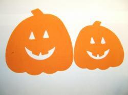 Halloween Jack O' Lantern Lg & Sm Set Laser Cut Appliques (Size: Lge & Sm, Color: Orange )