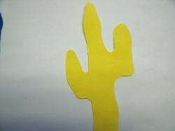 Cactus Laser Cut Appliques (Size: with FUSIBLE - 4"H, Color: Yellow )