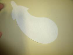 Eggplant/Squash Laser Cut Appliques (Color: -White , Size: 4"W, Direction: Facing left)