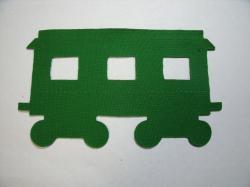 Christmas Train Passenger Car Laser Cut Appliques (Size: 4"H, Color: Green )
