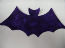 Bat Laser Cut Appliques (Size: with FUSIBLE - 5"W, Color: Tonal - Purple)