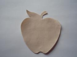 Apple Laser Cut Appliques (Size: 5"H, Color: Tan/Beige )