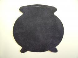 Cauldron NO handle Die Cut Appliques (Size: with FUSIBLE - 4"H , Color: Tonal - Black)