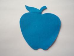 Apple Laser Cut Appliques (Size: 5"H, Color: Blue )