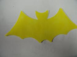 Bat Laser Cut Appliques (Size: with FUSIBLE - 6"W, Color: Tonal - Yellow)