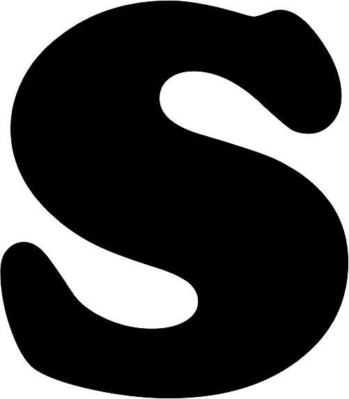 Letter - “S” Capital Laser Cut Appliques (Color: Orange, Size: with FUSIBLE - 6"H, Font Style: Cooper Black)