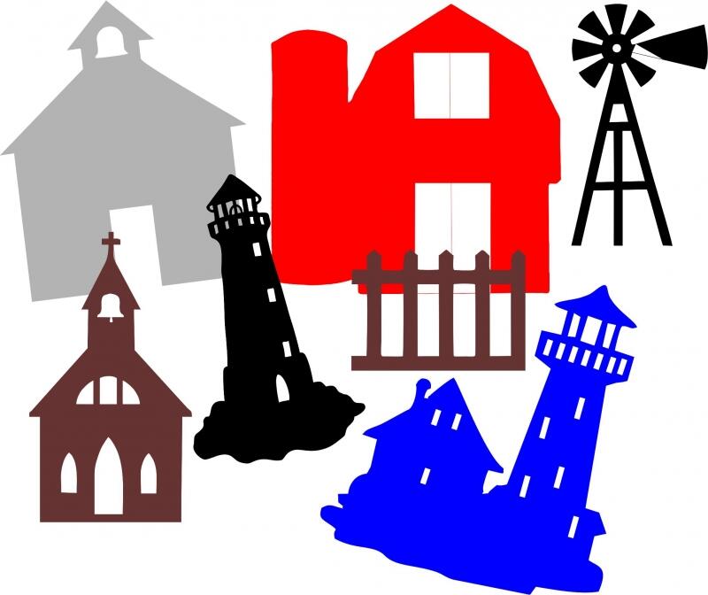 Buildings & Structures Laser Cut Appliques