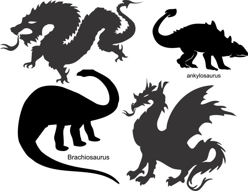 Dinosaur & Dragon Silhouettes