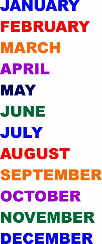 Letters - MONTHS