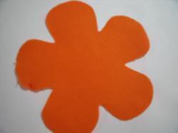 Flower 5 Petal Laser Cut Appliques (Size: 4.5"W, Color: Orange )