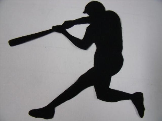 Baseball Batter Silhouette Laser Cut Appliques (Size: 10"H, Direction: facing left)