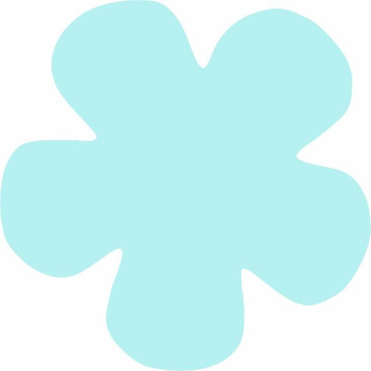 Flower 5 Petal Laser Cut Appliques (Size: with FUSIBLE - 4.5"W, Color: Tonal - Pastel Blue)