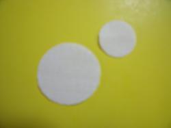 Flower Centers Round Laser Cut Appliques (Size: with FUSIBLE - 1", Color: White  )