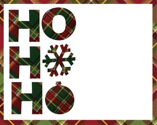 Kit - HO HO HO Mug Rug   (Color: Red/Green Plaid, Price: Kit)