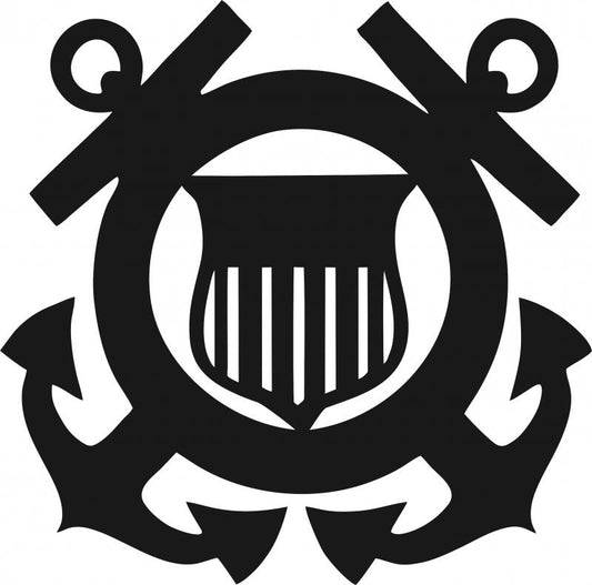 Coast Guard Symbol Silhouette Laser Cut Appliques (Size: with FUSIBLE  - 9"H)