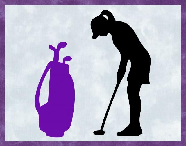 Kit - Mug Rug -  Golfer - Female (Price: Kit, Color: Purple)