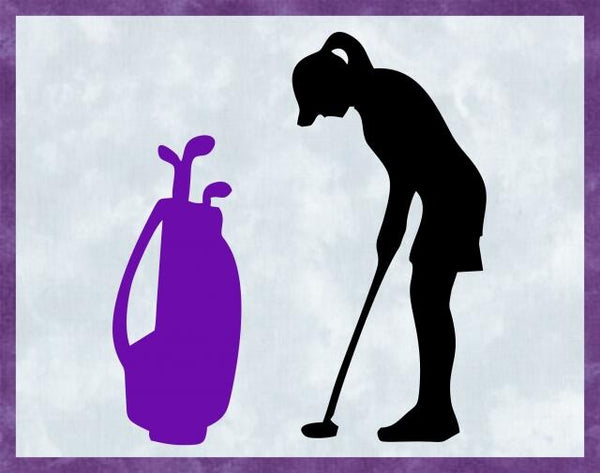 Kit - Mug Rug -  Golfer - Female (Price: Kit, Color: Purple)