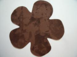 Flower 5 Petal Laser Cut Appliques (Size: 4.5"W, Color: Tonal - Brown )