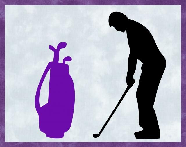 Kit - Mug Rug -  Golfer - Male (Price: Kit, Color: Purple)