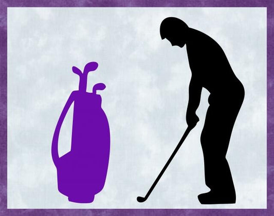 Kit - Mug Rug -  Golfer - Male (Price: Kit, Color: Purple)