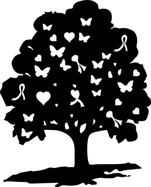 KIT - Tree of Hope Laser Cut Applique  (Price: 8"H, Color: Black)