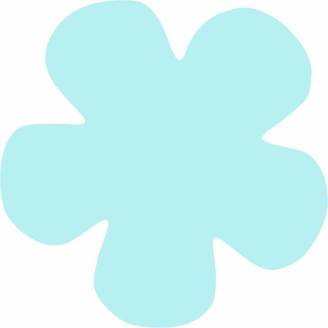 Flower 5 Petal Laser Cut Appliques (Size: 4.5"W, Color: Tonal - Pastel Blue)
