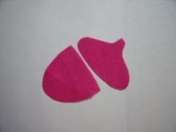 Acorn Laser Cut Appliques Set of 2 (Size: with FUSIBLE - 2"W, Color: Hot Pink )