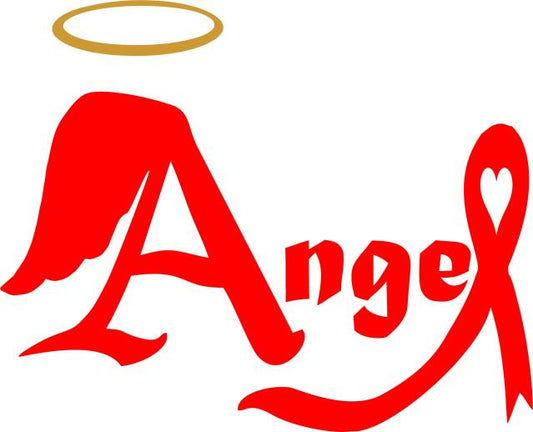 KIT - Awareness Angel Laser Cut Applique  (Color: Red, Price: KIT with FUSIBLE )