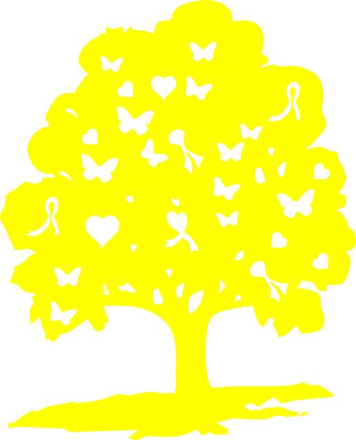 KIT - Tree of Hope Laser Cut Applique  (Price: 9"H, Color: Yellow)
