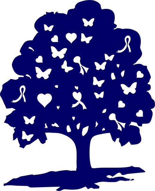 KIT - Tree of Hope Laser Cut Applique  (Price: 9"H, Color: Navy)