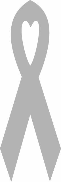 Awareness Ribbon Laser Cut Appliques (Size: with FUSIBLE - 8"H, Color: Gray)