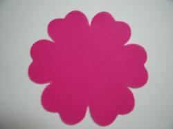Flower 6 Petal Laser Cut Appliques (Size: 3.5"W, Color: Hot Pink  )