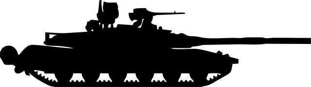 Tank - Abrams M1A1 Silhouettes(9"W, Direction: facing right)