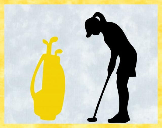 Kit - Mug Rug -  Golfer - Female (Price: Kit, Color: Yellow)
