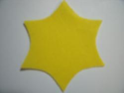 Flower Center Pointed Laser  Cut Appliques (Size: with FUSIBLE - 2.25"H, Color: Yellow )