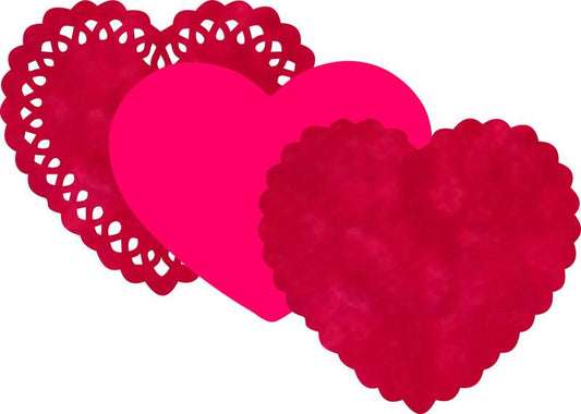 KIT - 3 Hearts Laser Cut Appliques (Price: KIT)