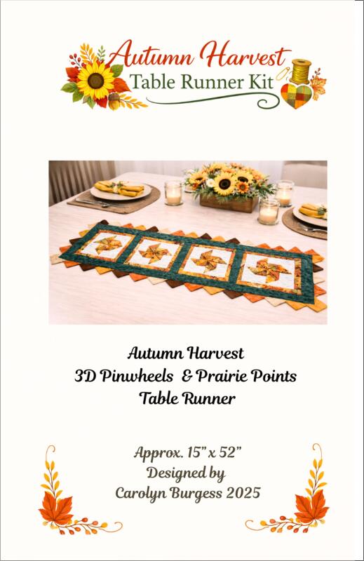 Pattern - 3-D Autumn Pinwheel Table Runner