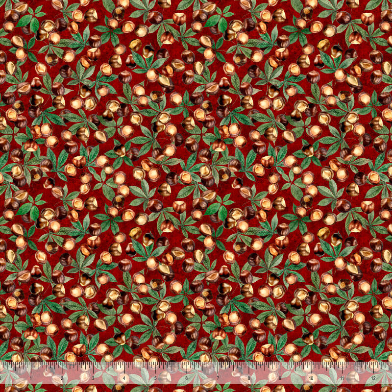 AOSH Fabric - Buckeyes - Currant (Price: 1 Yard)