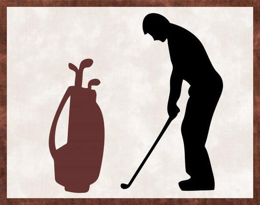 Kit - Mug Rug -  Golfer - Male (Price: Kit, Color: Brown)