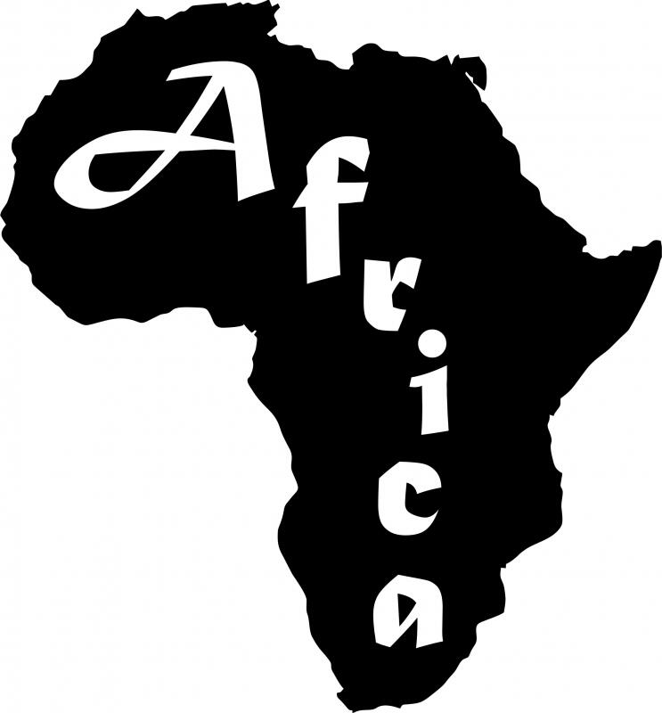 Africa Silhouette Laser Cut Appliques (Size: with FUSIBLE - 12"H, Color: Africa Safari print )