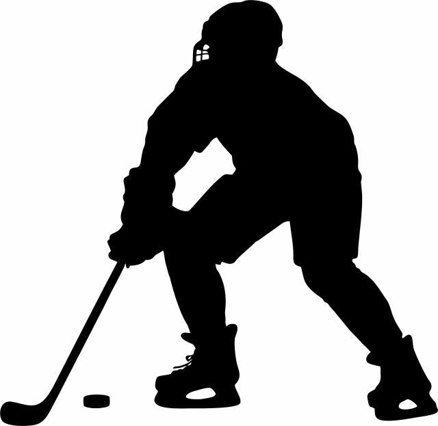 Hockey Player Silhouette (Price: 10"W, Direction: Facing Left)