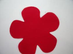 Flower 5 Petal Laser Cut Appliques (Size: 4.5"W, Color: Red  )