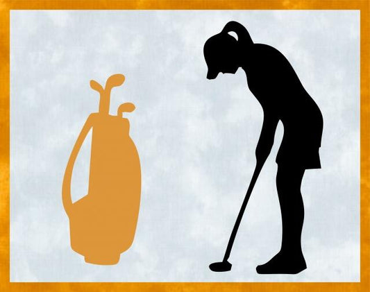 Kit - Mug Rug -  Golfer - Female (Price: Kit, Color: Gold)