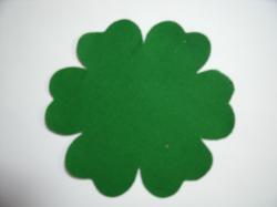 Flower 6 Petal Laser Cut Appliques (Size: with FUSIBLE - 3.5"W, Color: Green  )