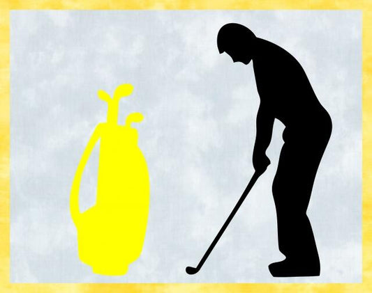 Kit - Mug Rug -  Golfer - Male (Price: Kit, Color: Yellow)